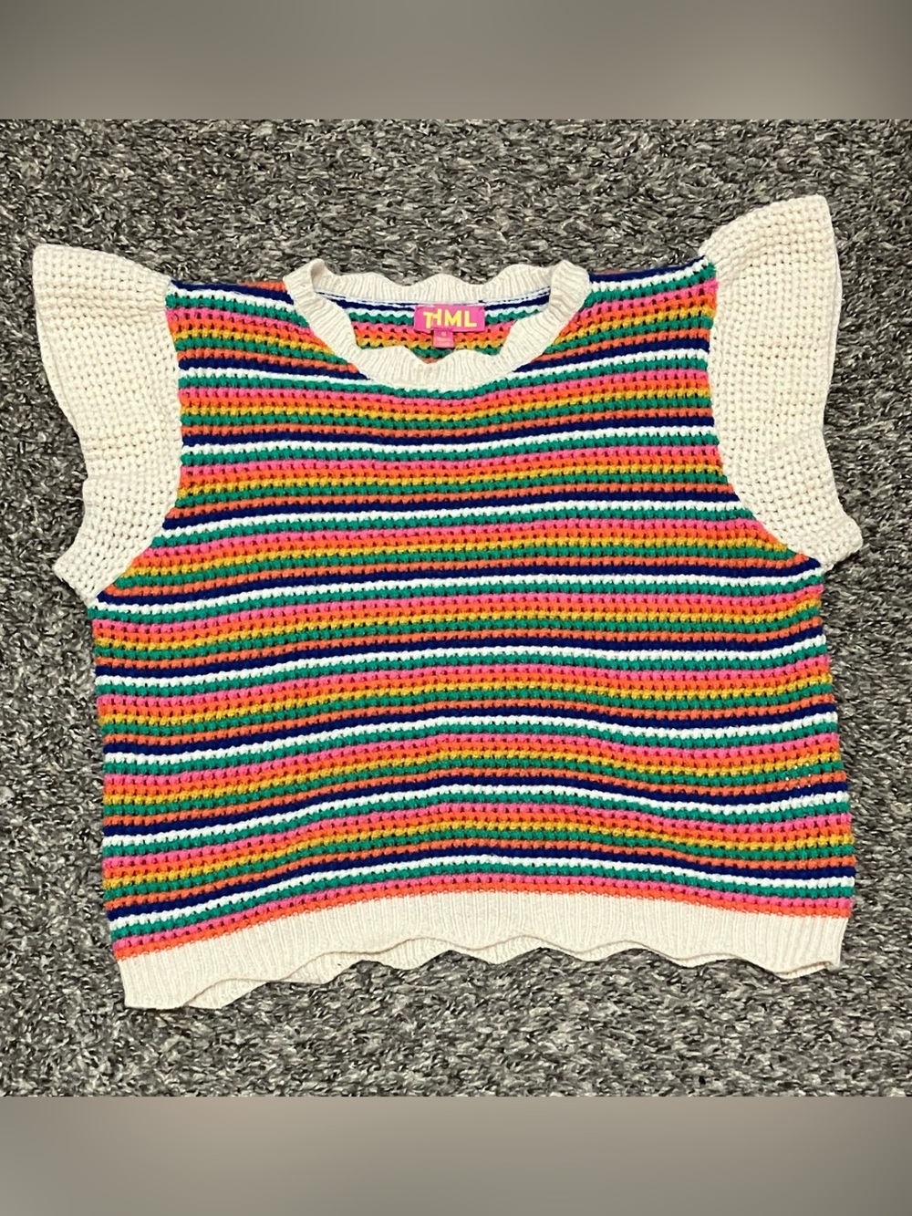 THML Rainbow Knit Sweater Top Size Medium